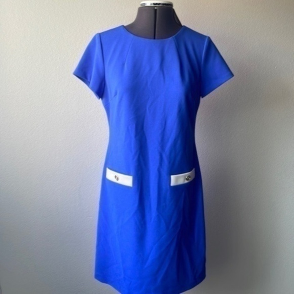 Tommy Hilfiger dress size 6 vibrant blue white trim